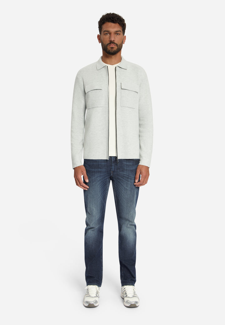 No Excess - Heren Overshirt - 33210971 - 110 Light Grey Melange