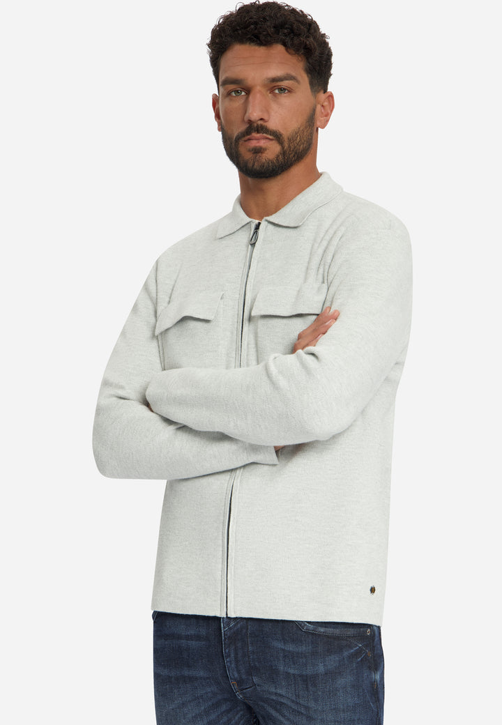 No Excess - Heren Overshirt - 33210971 - 110 Light Grey Melange