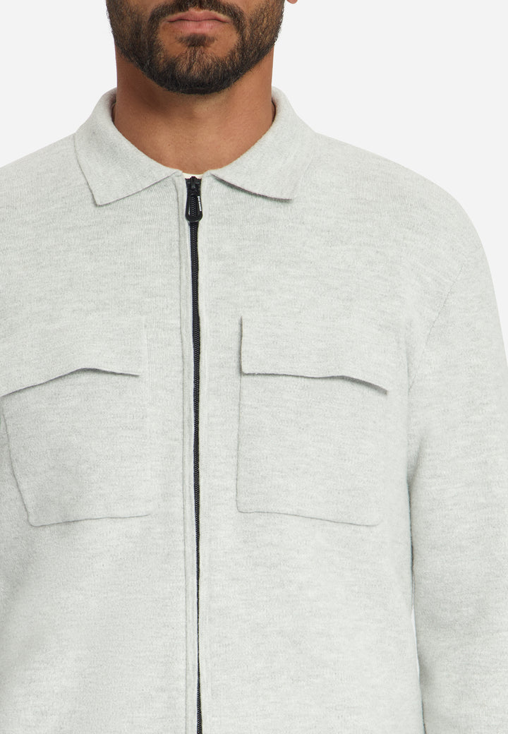 No Excess - Heren Overshirt - 33210971 - 110 Light Grey Melange