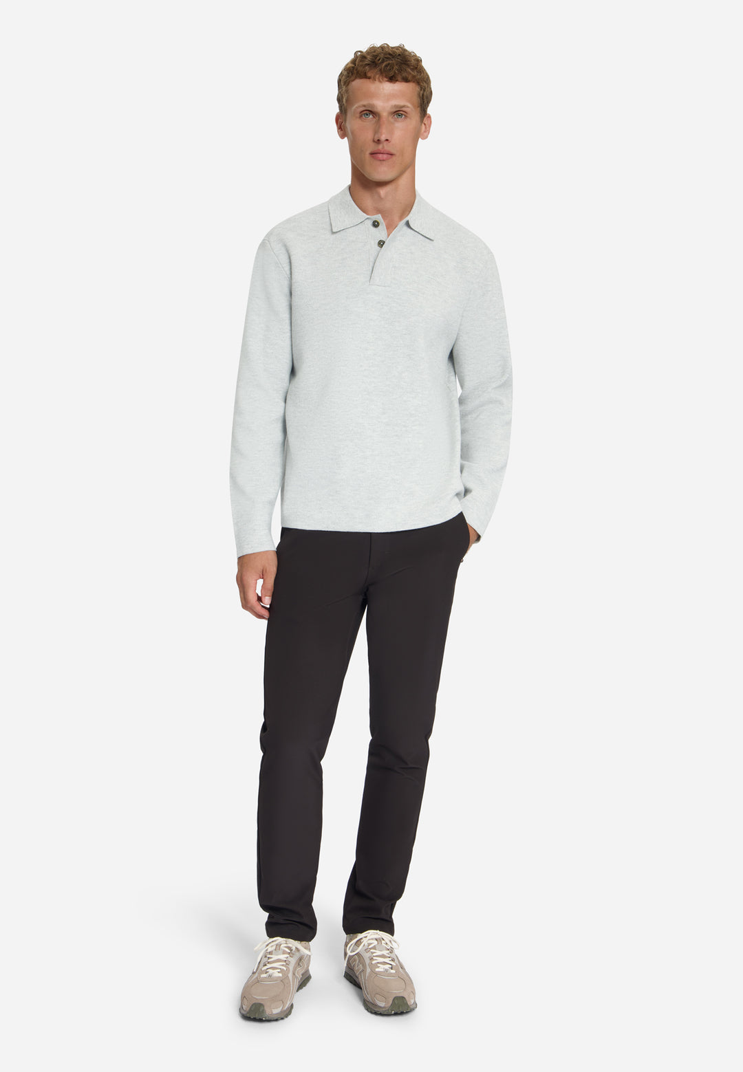 No Excess - Heren Polo - 33210972 - 110 Light Grey Melange