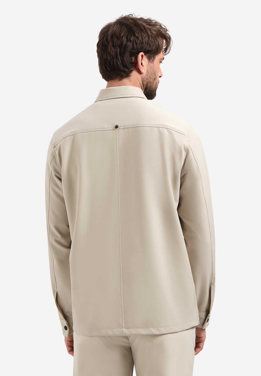 No Excess - Heren Sedoc Overshirt - N5104 - 014 Stone