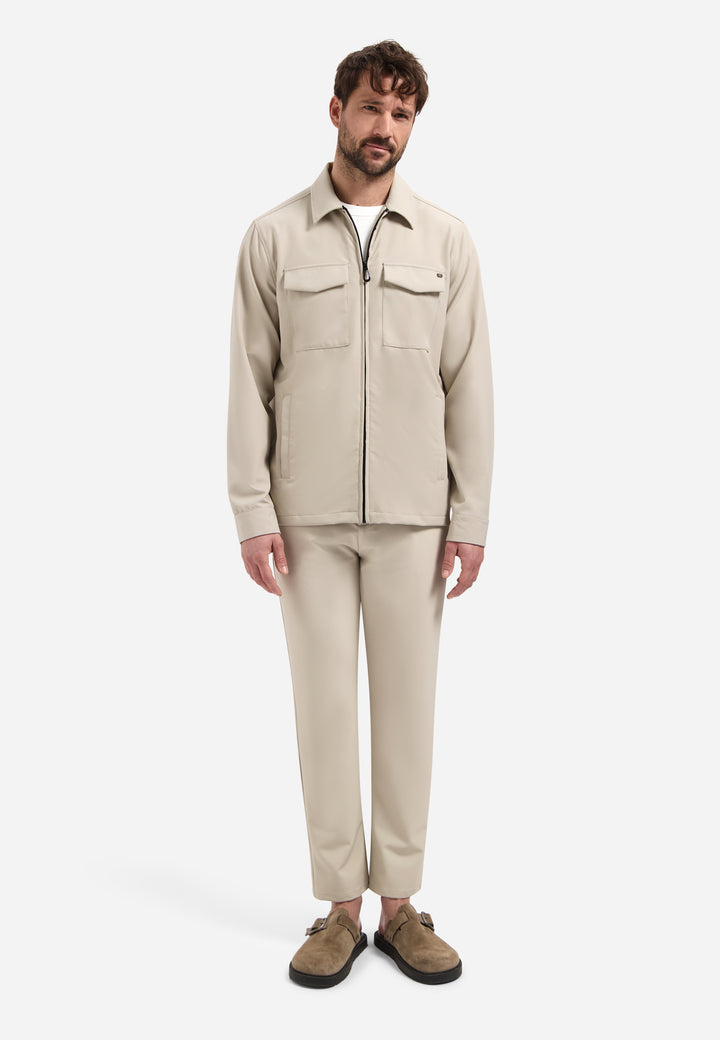 No Excess - Heren Sedoc Overshirt - N5104 - 014 Stone