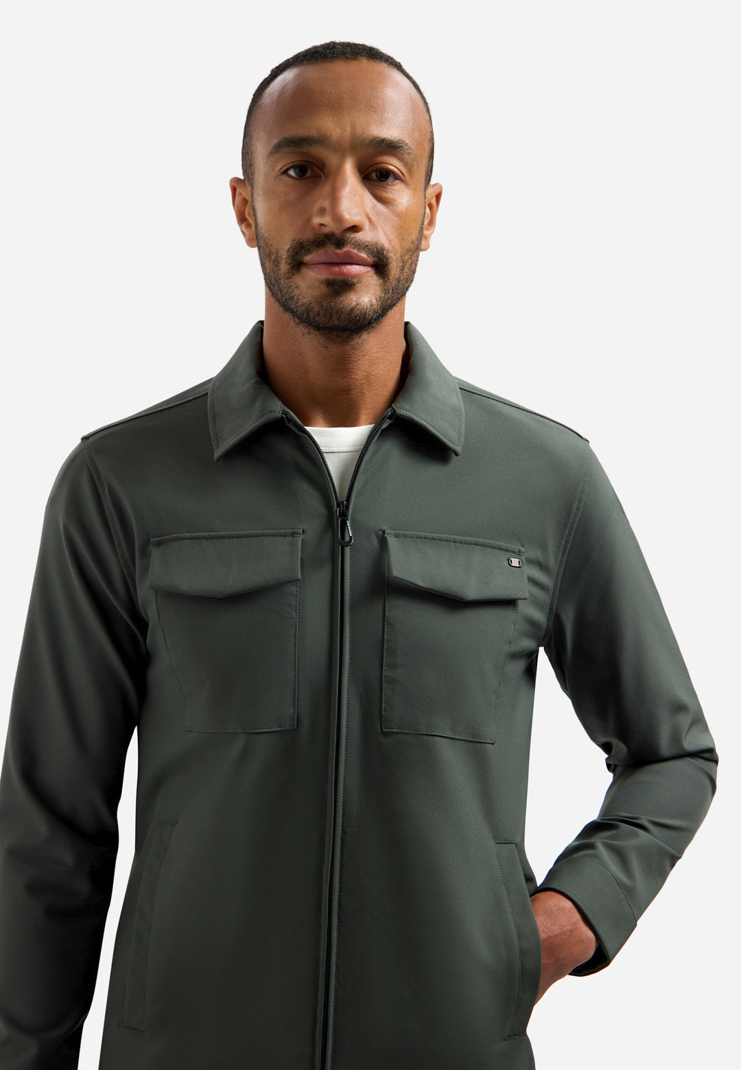No Excess - Heren Sedoc Overshirt - N5104 - 124 Dark Steel