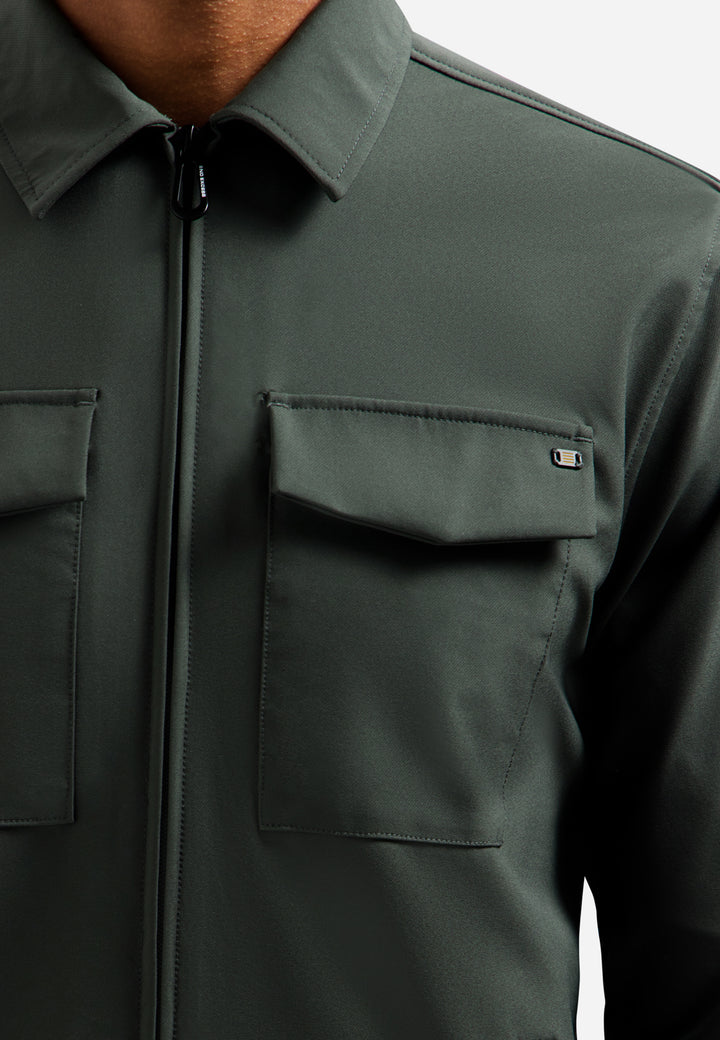 No Excess - Heren Sedoc Overshirt - N5104 - 124 Dark Steel