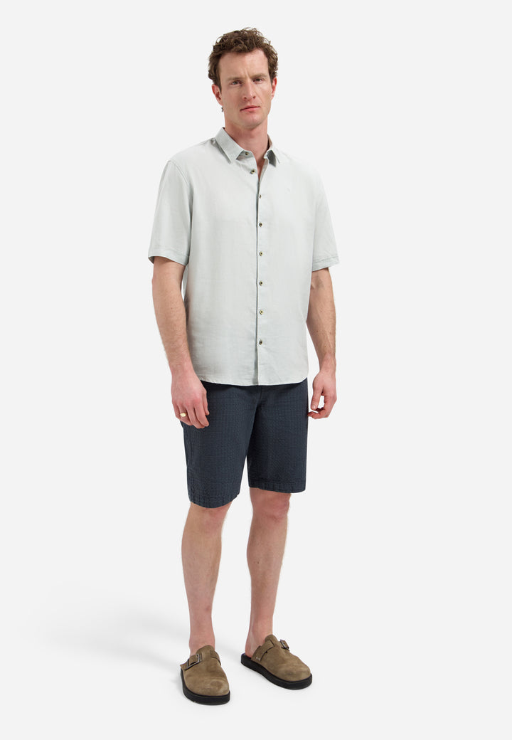 No Excess - Heren Linnen Overhemd - 31480321SN - 159 Dusty Green