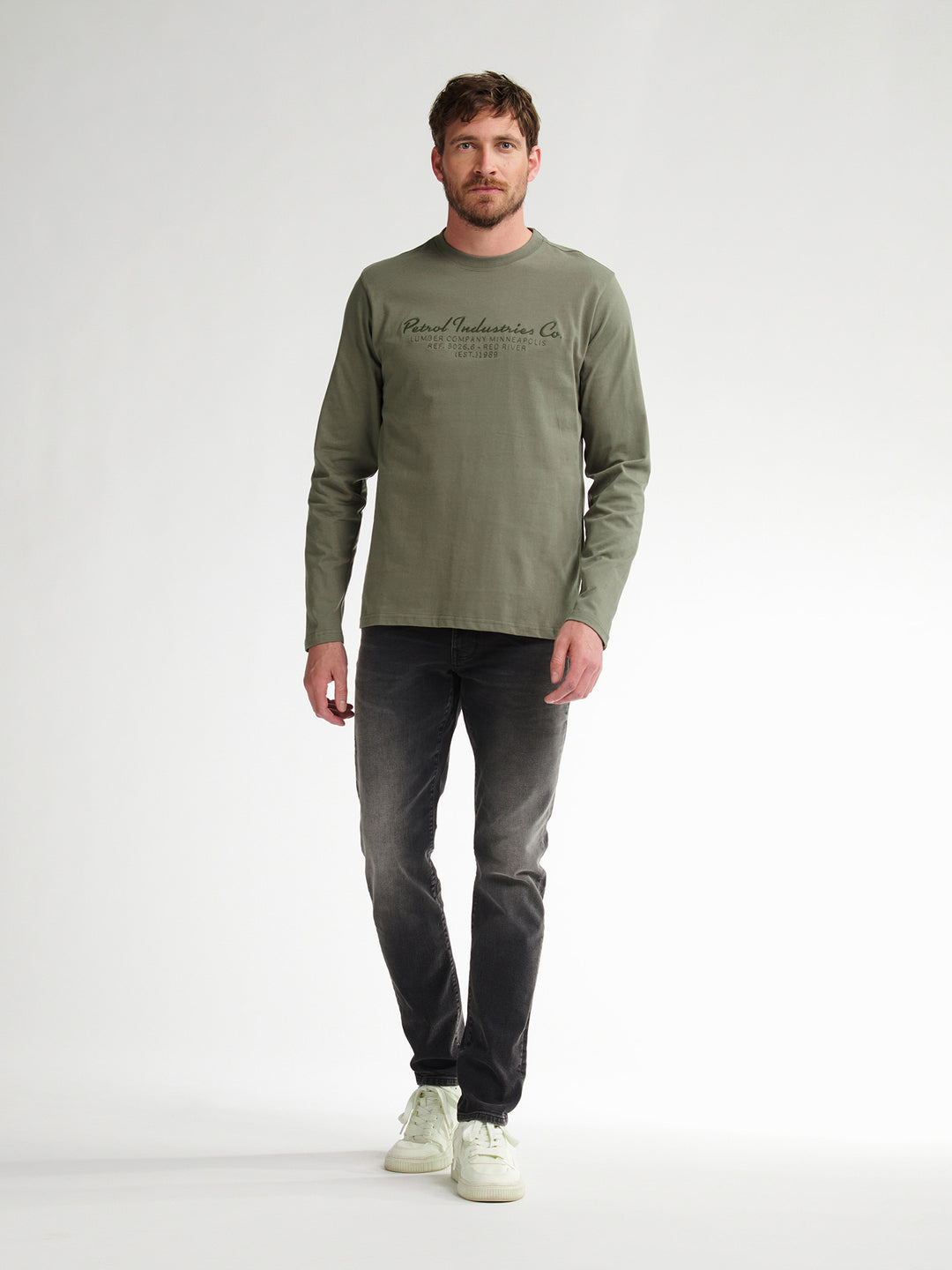 Petrol - Heren Longsleeve- M-3050-TLR604 - 6174 Mossy Stone