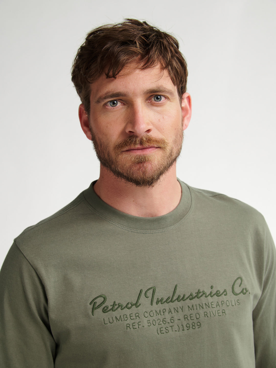 Petrol - Heren Longsleeve- M-3050-TLR604 - 6174 Mossy Stone