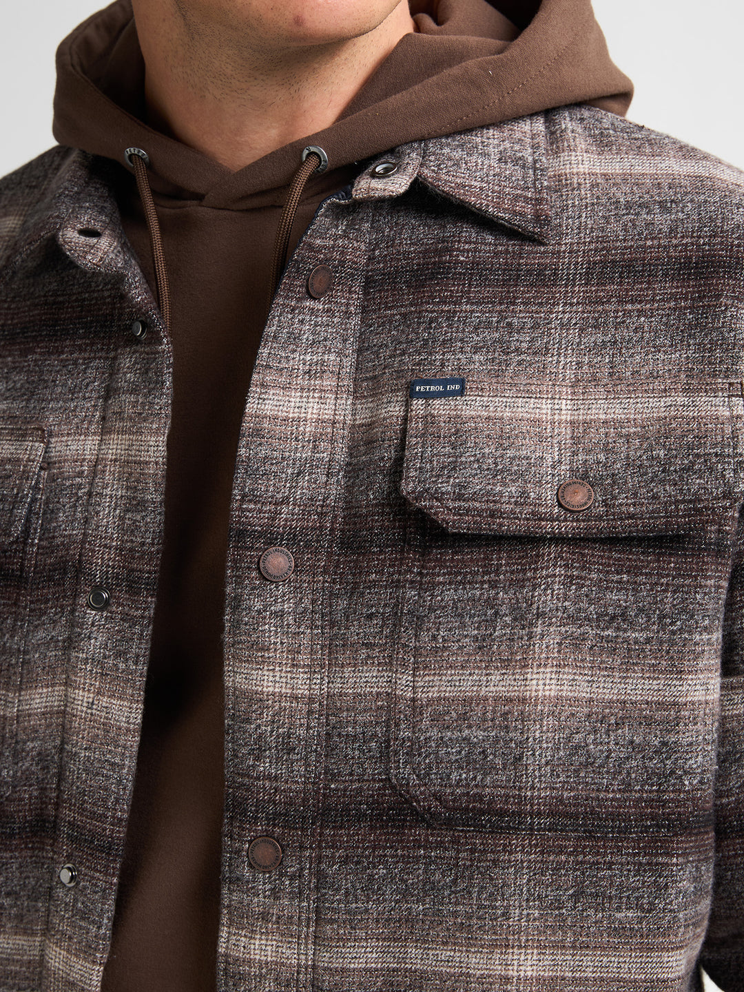 Petrol - Heren Overshirt - M-3050-SIL419 - 7144 Mud