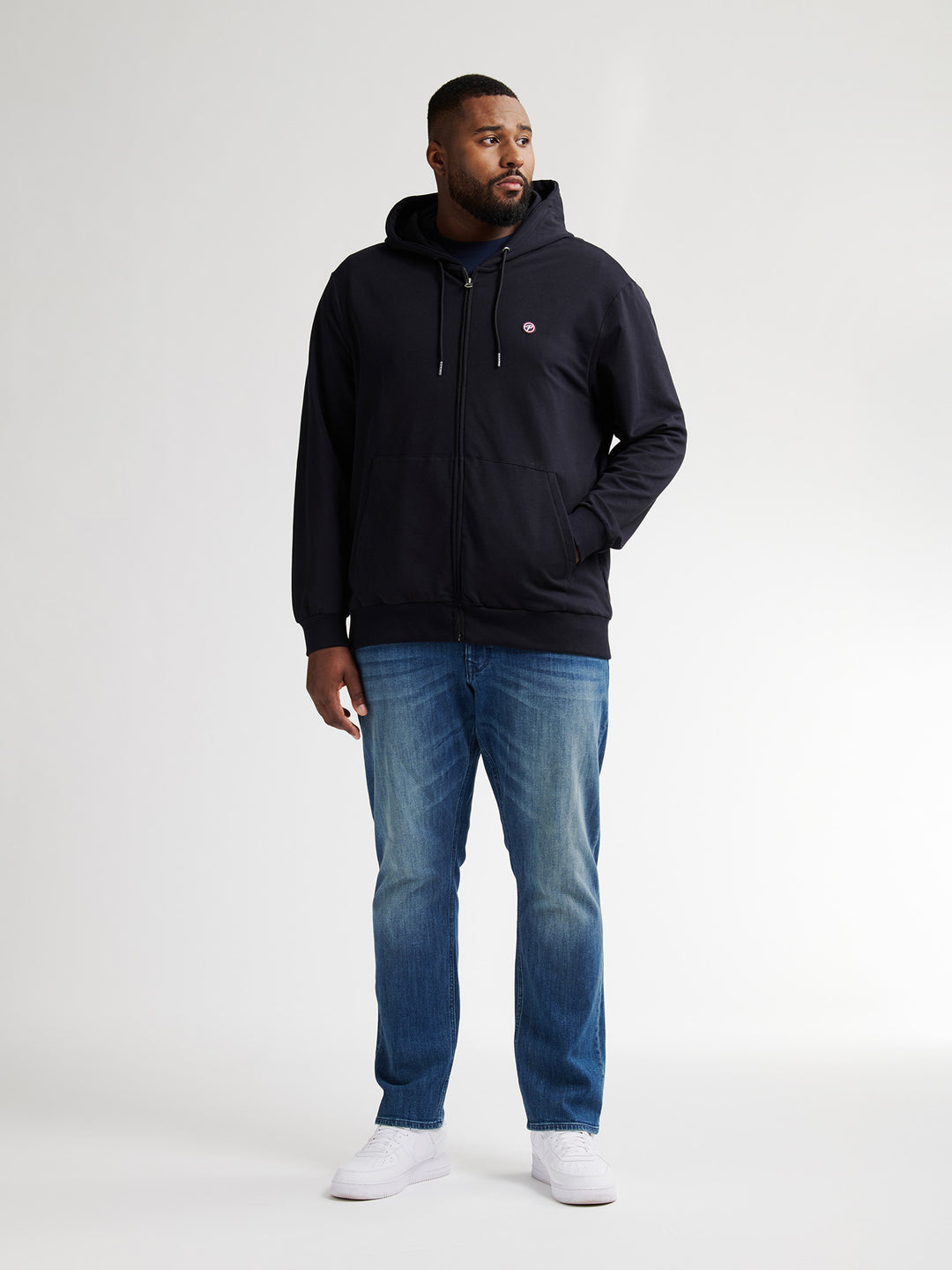 Petrol - Heren Hoodie Vest - M-3050-SWH3370 - 9111 Deep Black