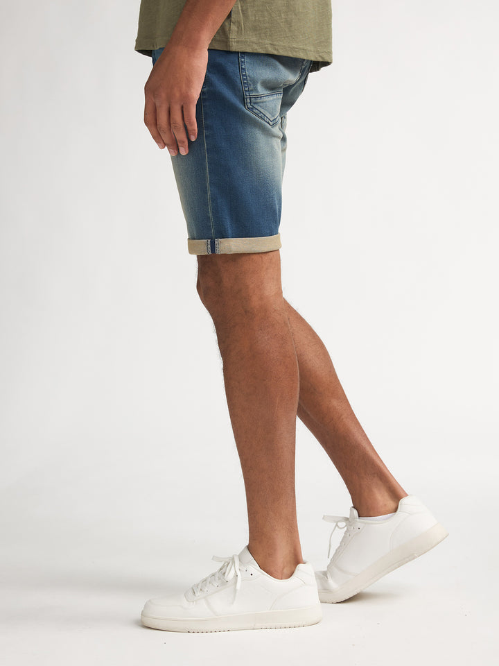 Petrol - Korte spijkerbroek - M-ROS-SHO001 - 5808 Deep Blue Sea