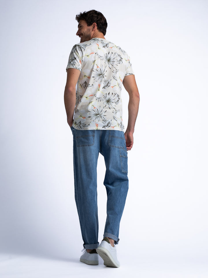 Petrol - Heren T-Shirt - M-1040-TSR655 - 0007 Antique White