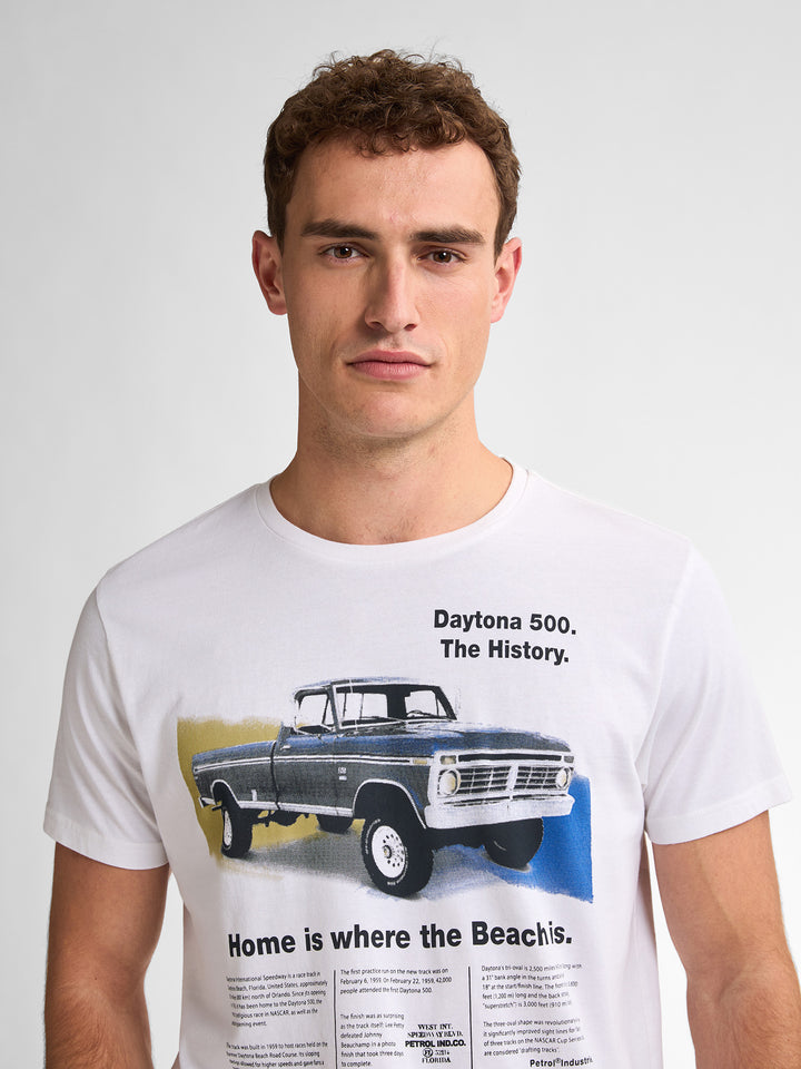 Petrol - Heren Shirt - M-1050-TSR604 - 0000 Bright White