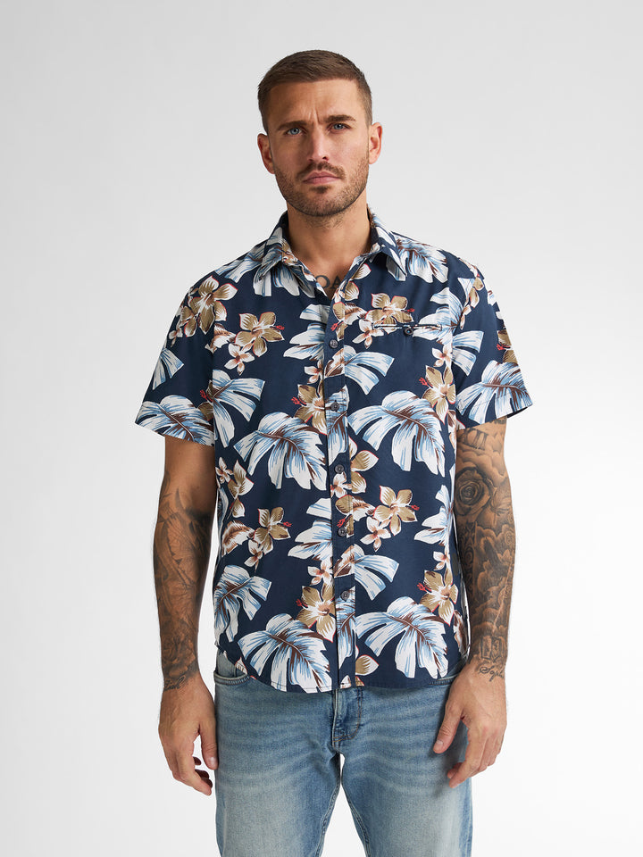 Petrol - Heren Overhemd - M-1050-SIS418 - 5178 Navy Blue
