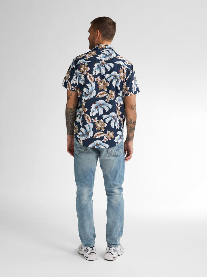 Petrol - Heren Overhemd - M-1050-SIS418 - 5178 Navy Blue