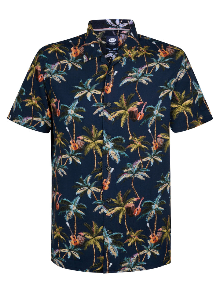 Petrol - Heren Overhemd - M-1050-SIS441 - 5178 Navy Blue