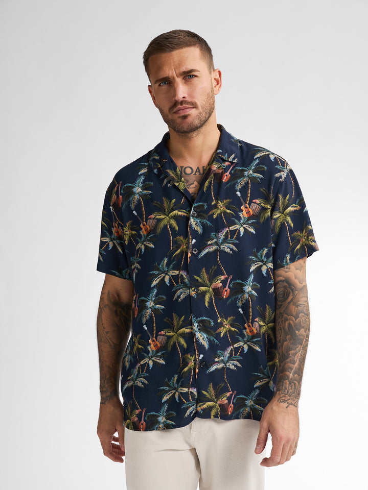 Petrol - Heren Overhemd - M-1050-SIS441 - 5178 Navy Blue