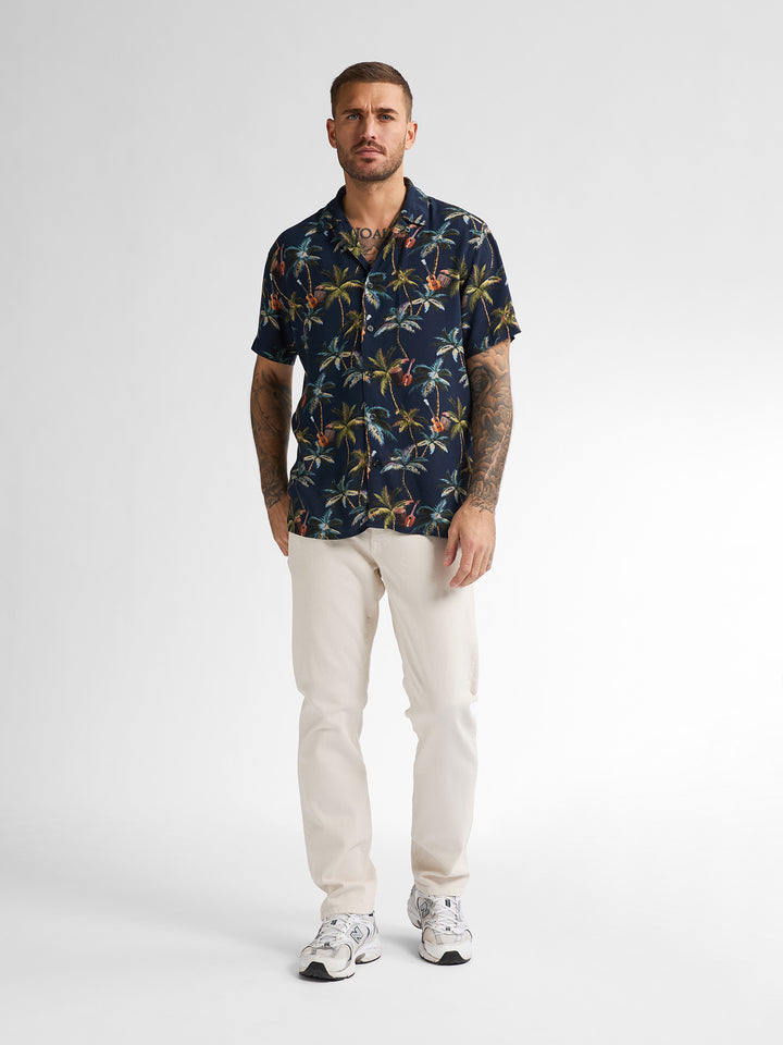 Petrol - Heren Overhemd - M-1050-SIS441 - 5178 Navy Blue