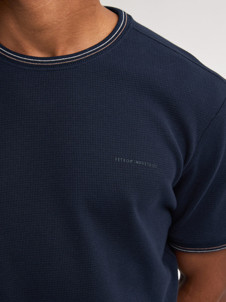 Petrol - Heren Shirt- M-1050-TSR642 - 5178 Navy Blue