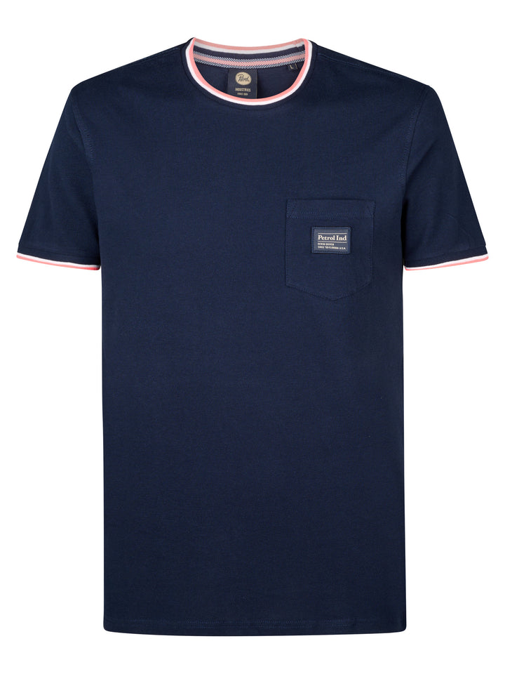 Petrol - Heren Shirt- M-1050-TSR645 - 5178 Navy Blue