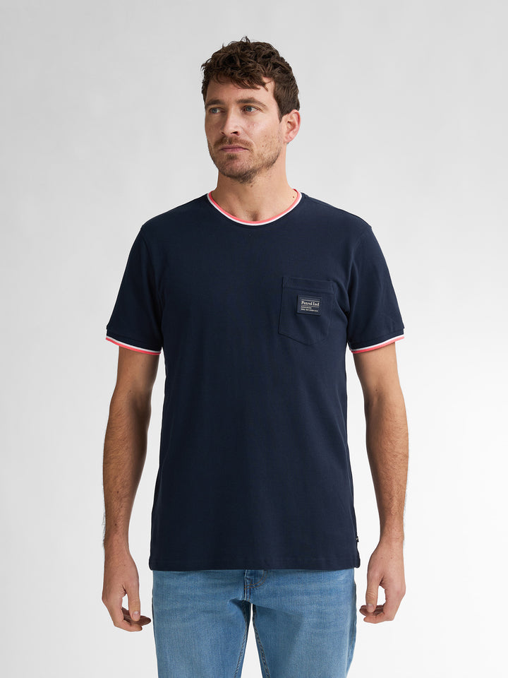 Petrol - Heren Shirt- M-1050-TSR645 - 5178 Navy Blue