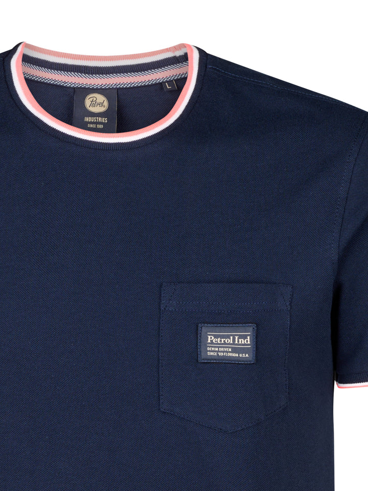 Petrol - Heren Shirt- M-1050-TSR645 - 5178 Navy Blue