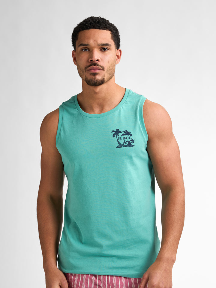 Petrol - Heren Singlet - M-1050-SLR751 - 6169 Aqua Green
