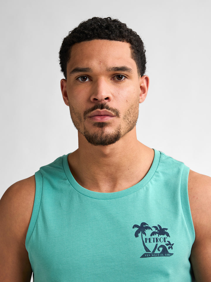 Petrol - Heren Singlet - M-1050-SLR751 - 6169 Aqua Green
