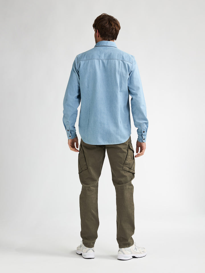 Petrol - Heren Overhemd - M-1060-SIL436 - 5001 Light Indigo