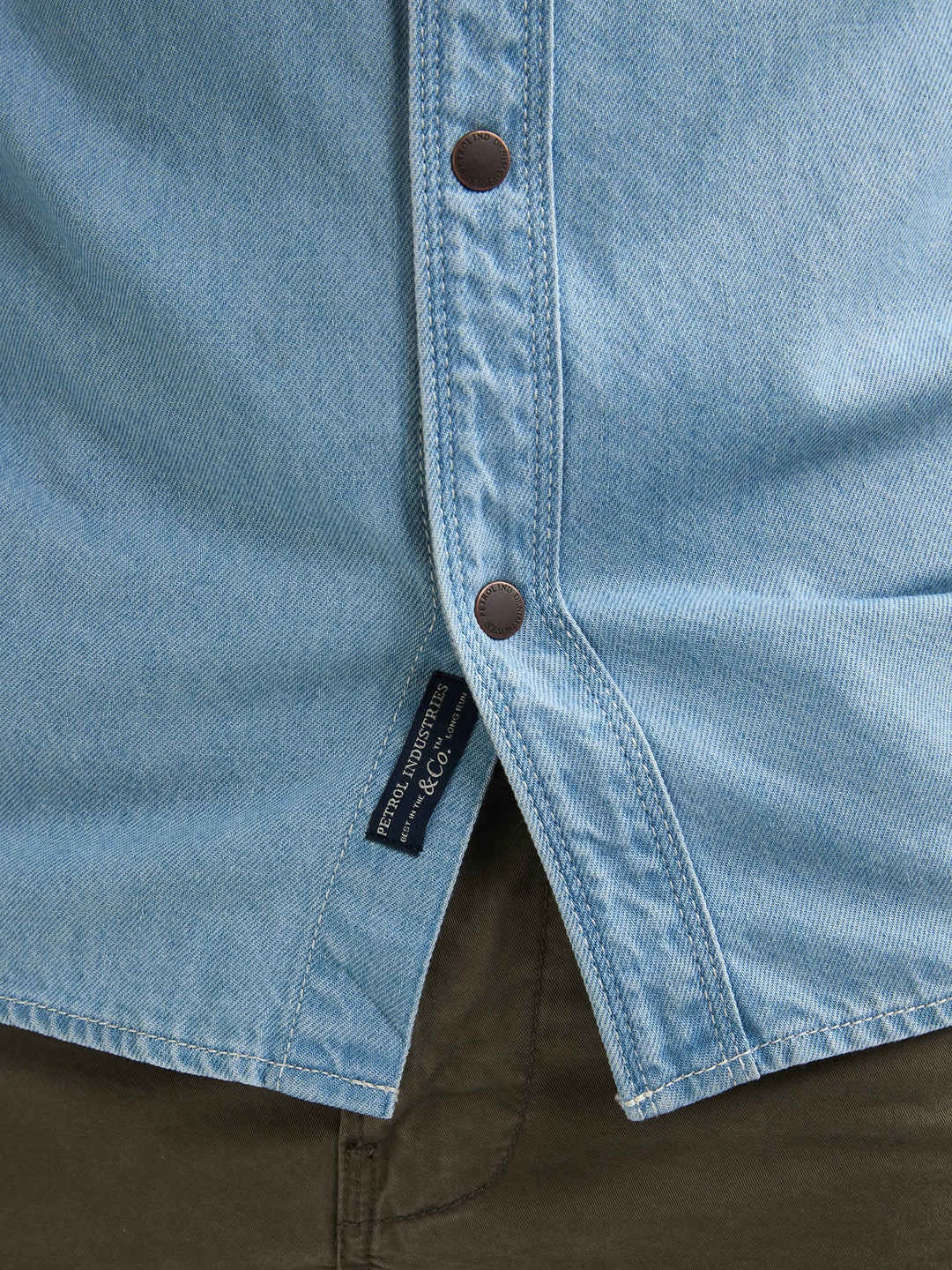 Petrol - Heren Overhemd - M-1060-SIL436 - 5001 Light Indigo
