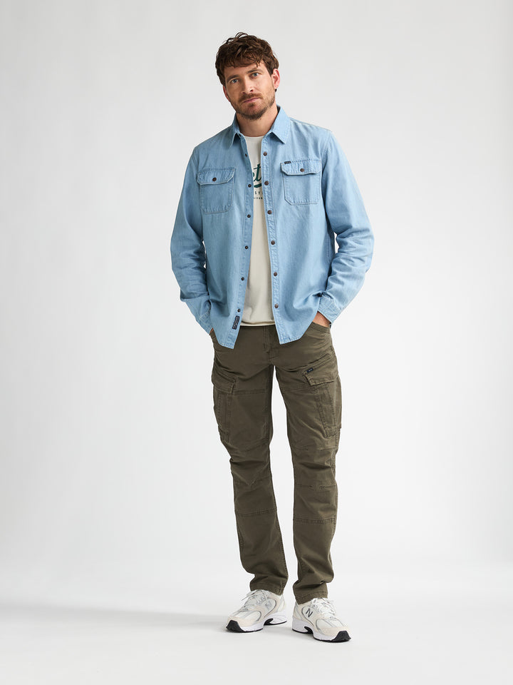 Petrol - Heren Overhemd - M-1060-SIL436 - 5001 Light Indigo