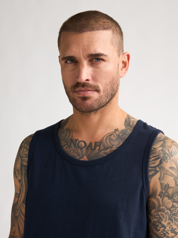 Petrol - Heren Singlet - M-2060-SLR752 - 5178 Navy Blue