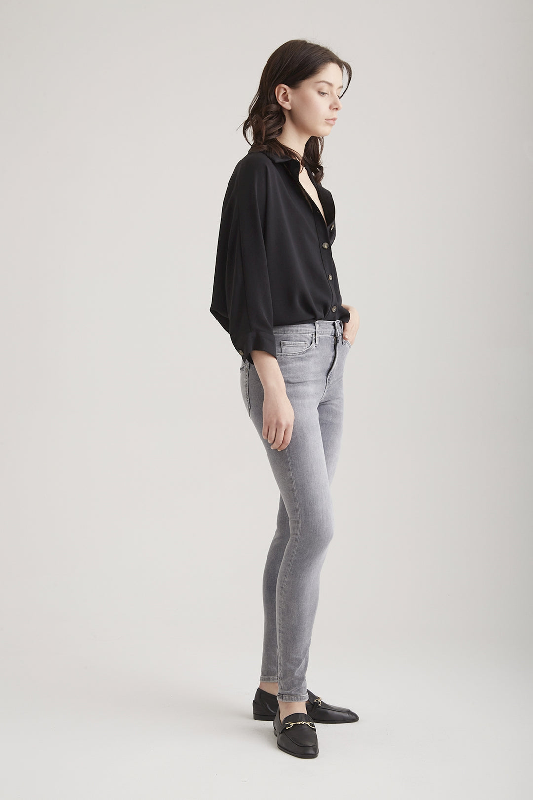 COJ - Sophia - Dames Skinny Jeans - Grey Vintage