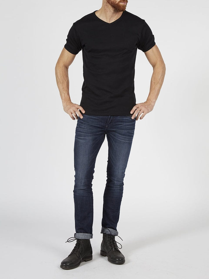 Petrol - Heren Basic T-Shirt V-hals - Zwart
