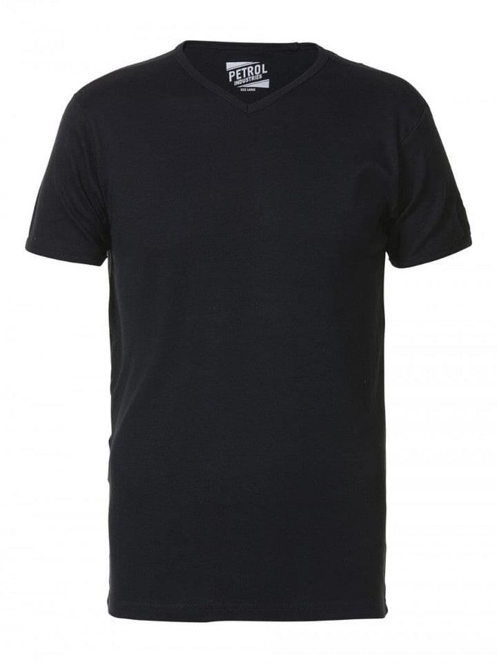 Petrol - Heren Basic T-Shirt V-hals - Zwart