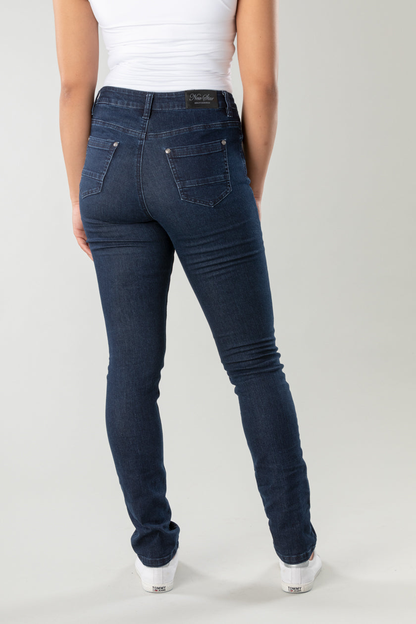 New Star - Ladies Recycle - Dames Slim-fit Jeans - Dark Wash