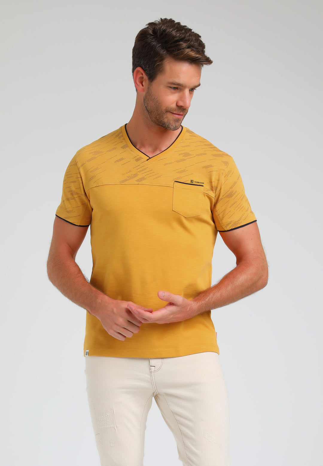 Gabbiano - Heren Shirt - 153550 - 809 Yellow Used