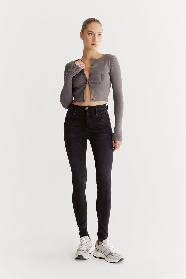 COJ - Lisa - Dames Slim-fit Jeans - Black Vintage