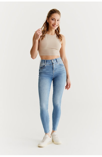 COJ - Lisa - Dames Skinny Jeans - Light Blue