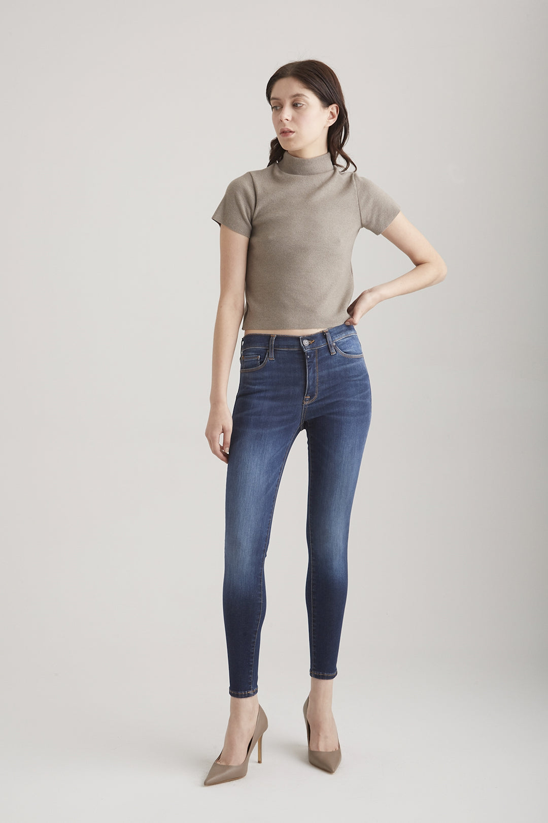 COJ - Sophia - Dames Skinny Jeans - Dark Vintage Blue