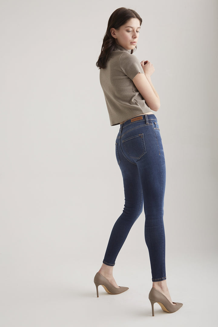 COJ - Sophia - Dames Skinny Jeans - Dark Vintage Blue