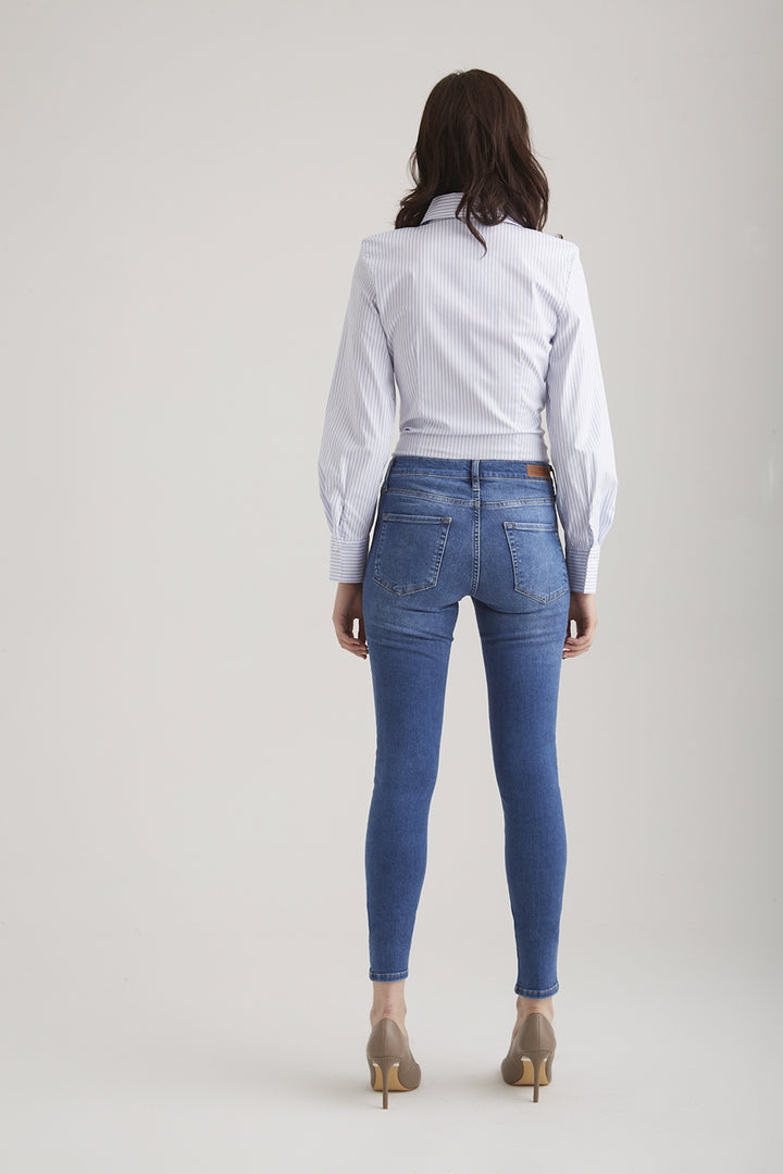 COJ - Sophia - Dames Slim-fit Jeans - Blue Vintage
