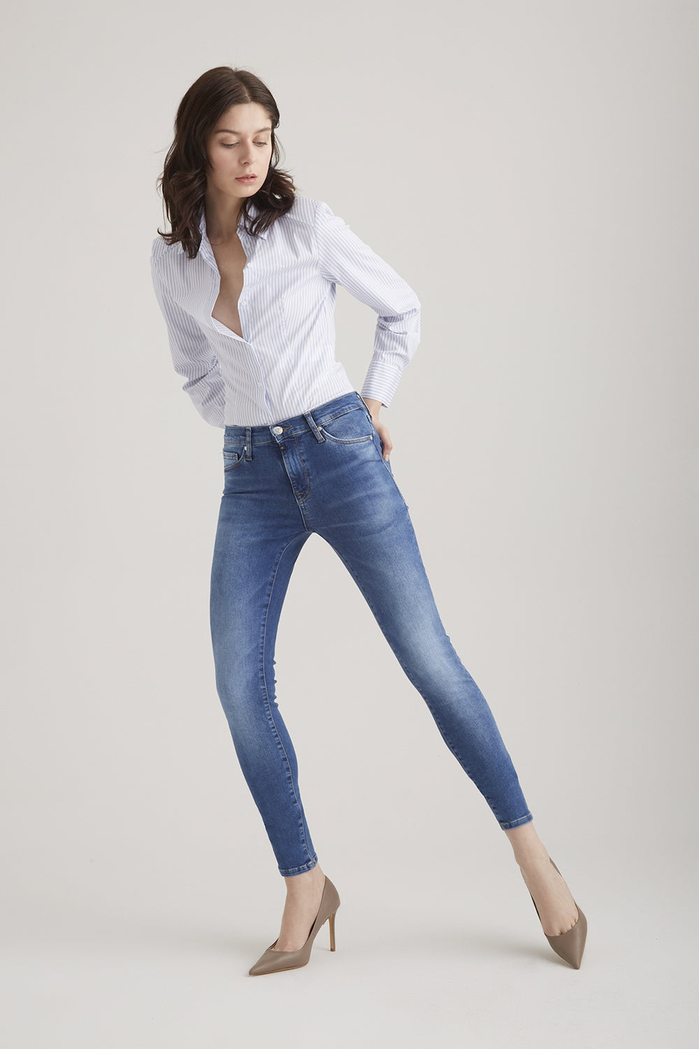 COJ - Sophia - Dames Slim-fit Jeans - Blue Vintage