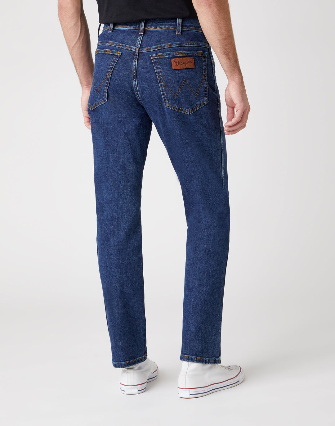 Wrangler Texas stretch 5-pocket donkerblauw darkstone dark stone jeans spijkerbroek modern  regular regular-fit