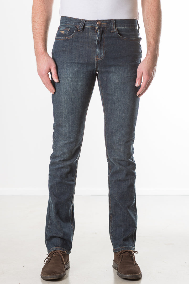 Newstar new star jacksonville donker regular regular-fit 5-pocket YKK-rits werkrbroek jeans spijkerbroek blauw dark used stonewash