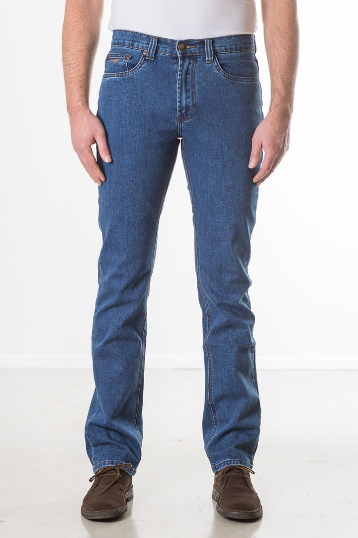 Newstar new star jacksonville donker regular regular-fit 5-pocket YKK-rits werkrbroek jeans spijkerbroek blauw dark used stonewash