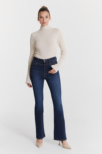 COJ - Matilda - Dames Flare Jeans - Deep Blue